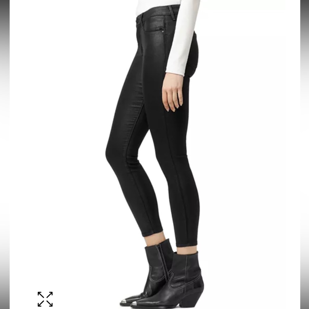 Sanctuary-Social Standard Coated Ankle Skinny Jeans in Slick Black size 4 EU =27 - Picture 2 of 7
